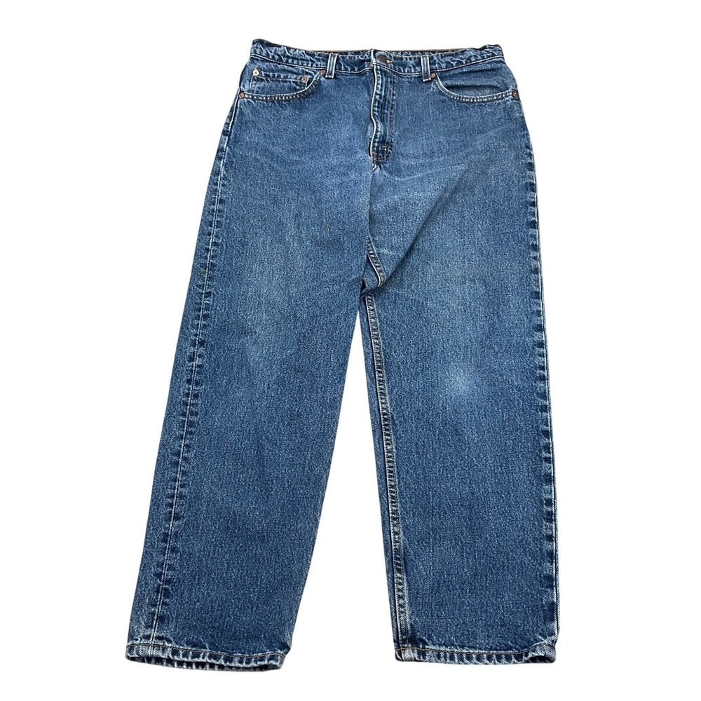 Levis‎ 550 Jeans Mens 36W 30L Blue Relaxed Fit Tapered Leg Denim Bat Wing USA